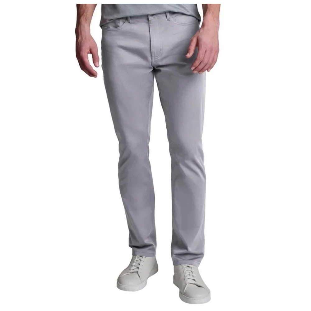 English Laundry Mens Gray Straight Fit 5 Pocket Stretch Flex Waist Pants 34x29